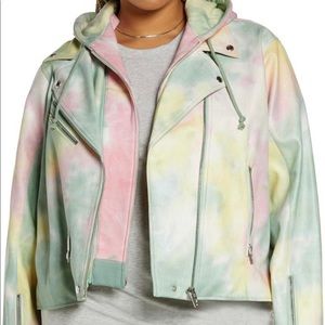 BLANKNYC faux leather tie dye jacket 2x